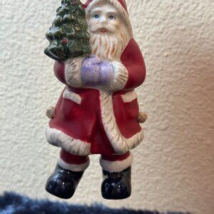 Vintage Ceramic Santa Claus Christmas Ornament Legs Jingle